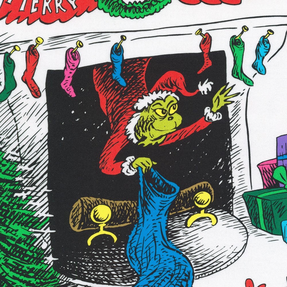 Grinch Advent Calendar Fabric Panel - 24" x 44" - Robert Kaufman - How the Grinch Stole Christmas - Grinchmas Countdown - ADED-22565-223