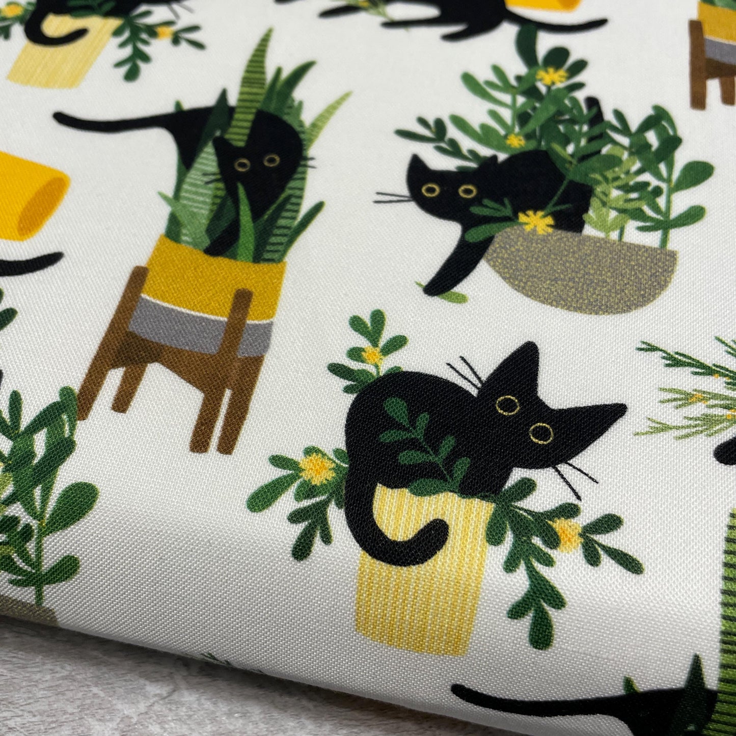 Cat fabric - Dear Stella - Just Purrlanted- 100% Cotton
