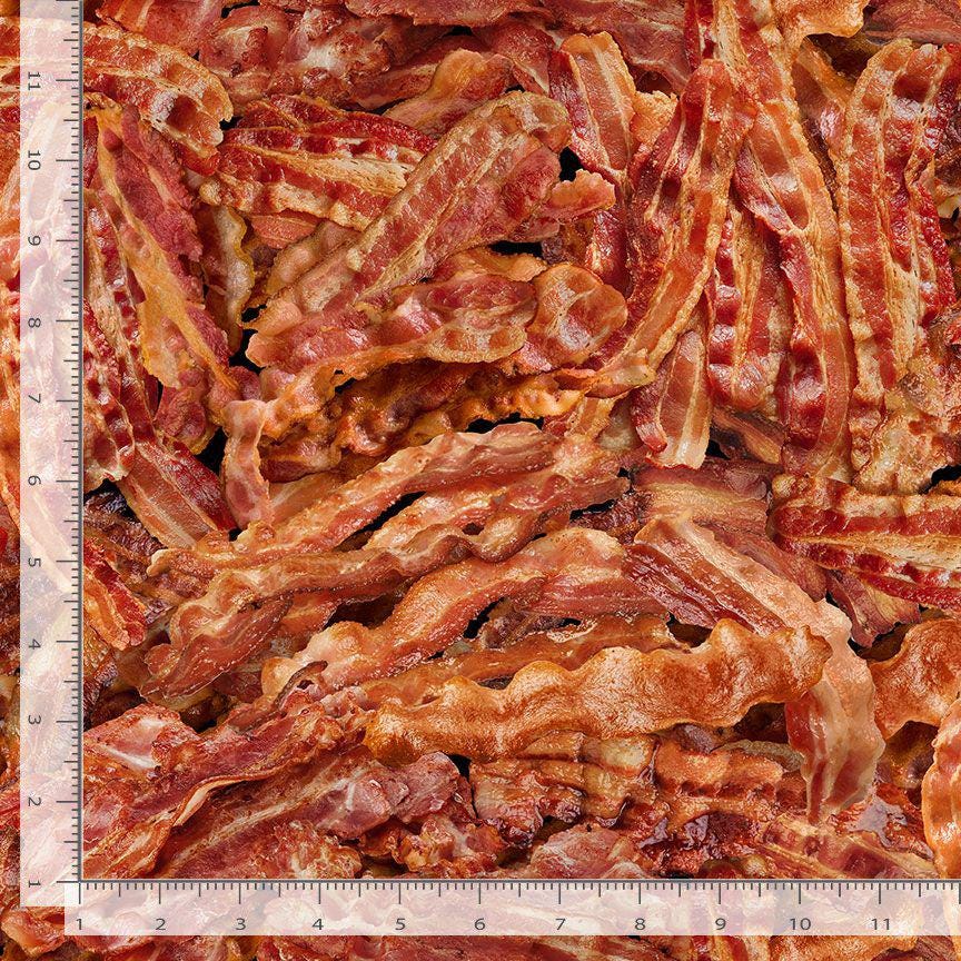 Bacon Fabric - Timeless Treasures - 100% Cotton - What's for Breakfast? - Food Pork Meat