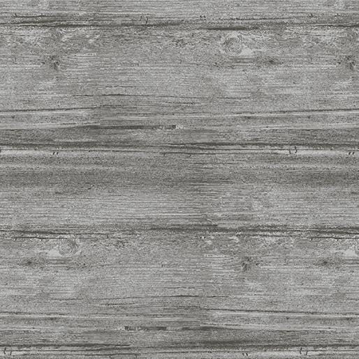 Washed Wood Fabric - Charcoal Gray - 100% Cotton - Benartex Contempo Studio - Grey Barn