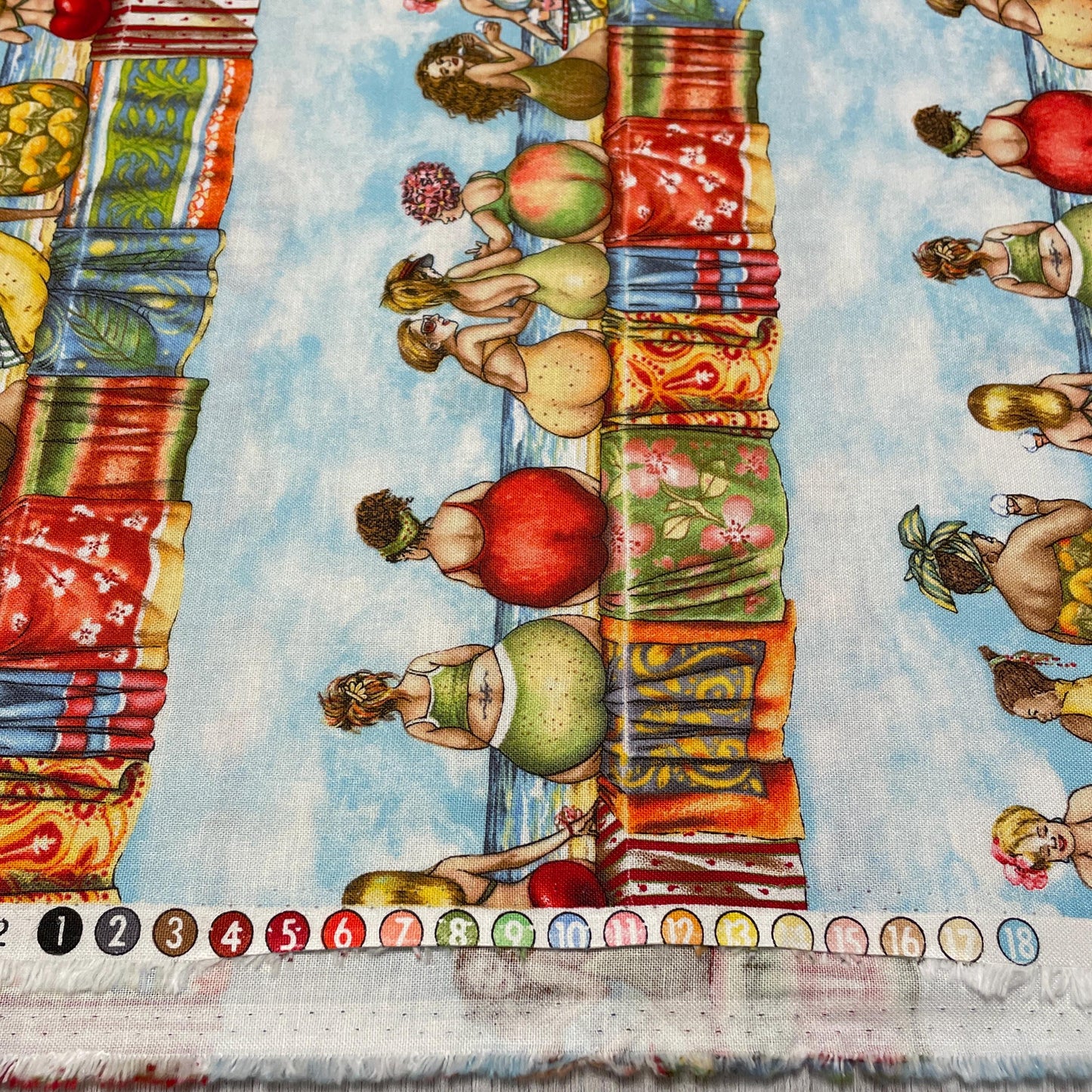 Fruit Ladies Fabric - 100% Cotton Fabric - Elizabeth's Studio - food theme material