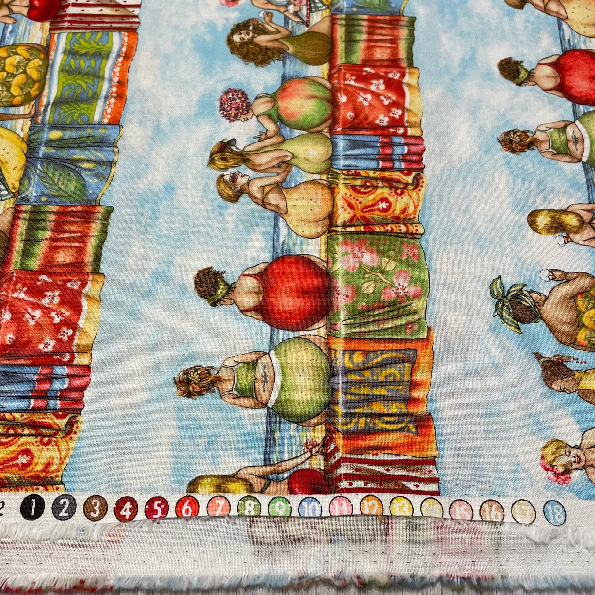 Fruit Ladies Fabric - 100% Cotton Fabric - Elizabeth's Studio - food theme material