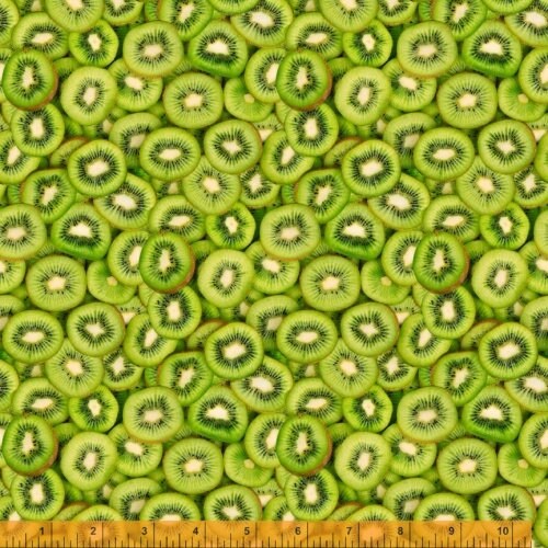 Kiwi Fabric - 100% Cotton - Whistler Studios - A La Carte - Down Under - Fruit Food