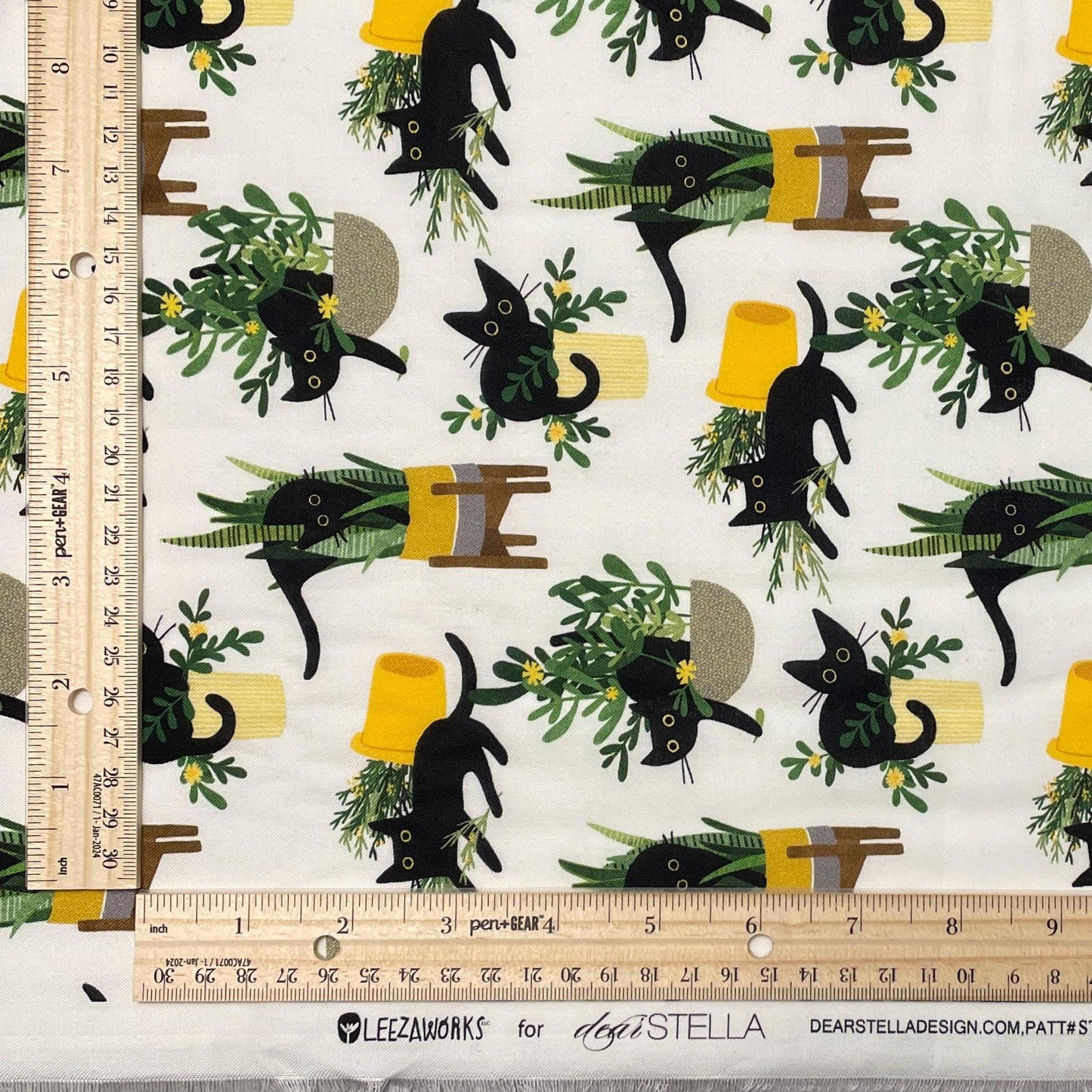 Cat fabric - Dear Stella - Just Purrlanted- 100% Cotton