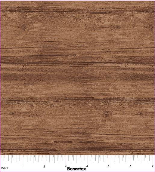 Washed Wood Fabric - Nutmeg Brown - 100% Cotton - Benartex Contempo Studio