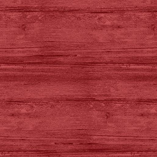 Washed Wood Fabric - Grenadine Red - 100% Cotton - Benartex Contempo Studio - Red Barn Wood