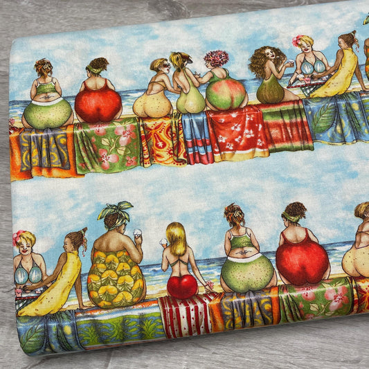 Fruit Ladies Fabric - 100% Cotton Fabric - Elizabeth's Studio - food theme material