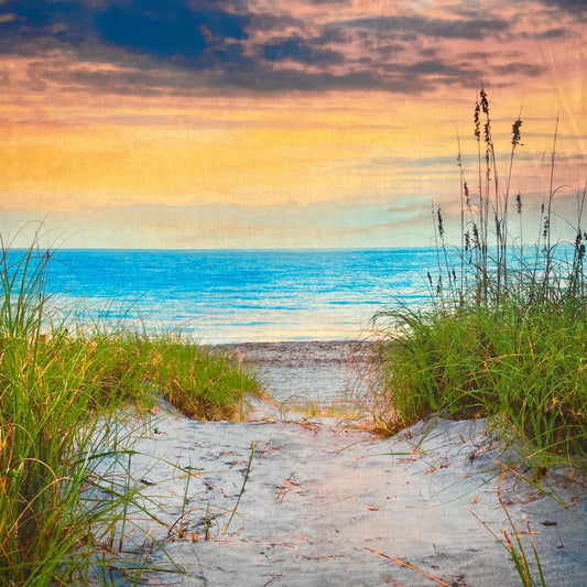 Beach Fabric Panel - Aqua Seas at the Dunes - 36" x 44"