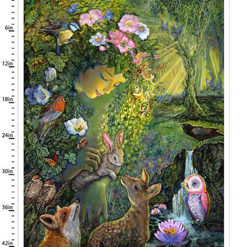 Josephine Wall Fabric Panel - Measures 36" x 42" - 3 Wishes Fabric - Love Is All Around - Nature Animals