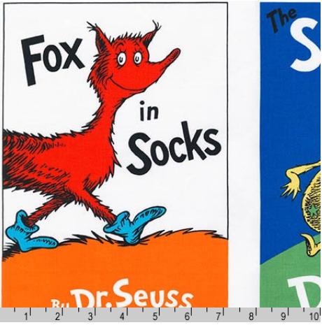 Dr. Seuss Books Panel - 44" x 24" - Robert Kaufman - 100% cotton fabric - ADE-15668-267 Adventure