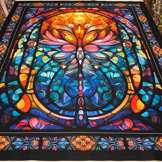 Stained Glass Fabric Panel - 36" x 44" - Radiant Reflections - QT Fabrics