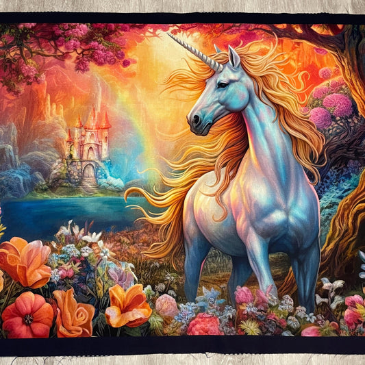 Mystical Unicorn Fabric Panel - 24" x 44" - QT Fabrics - Navy