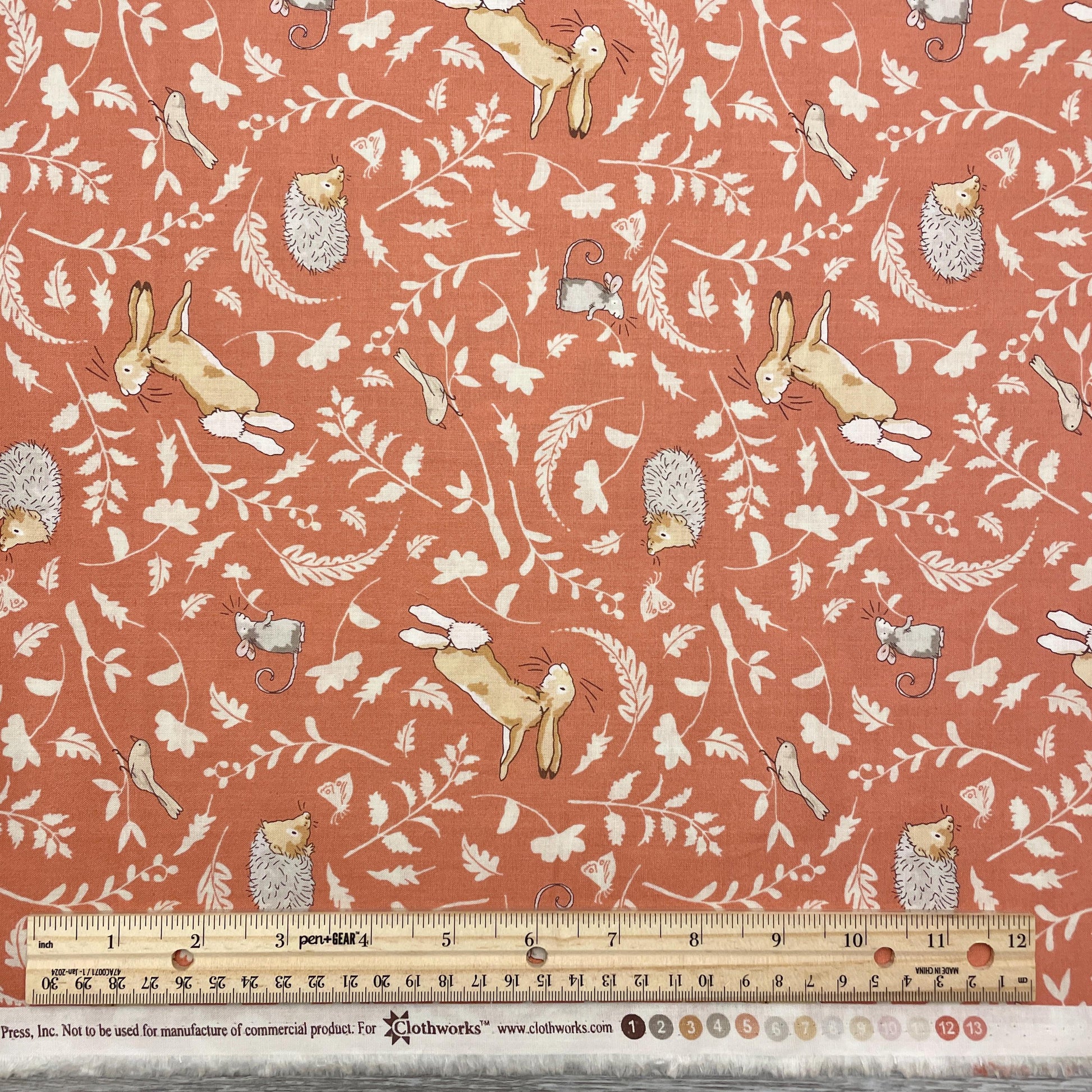 Baby fabric - Guess How Much I love you 2024 in Rust by Anita Jeram for Clothworks - 100% cotton fabric