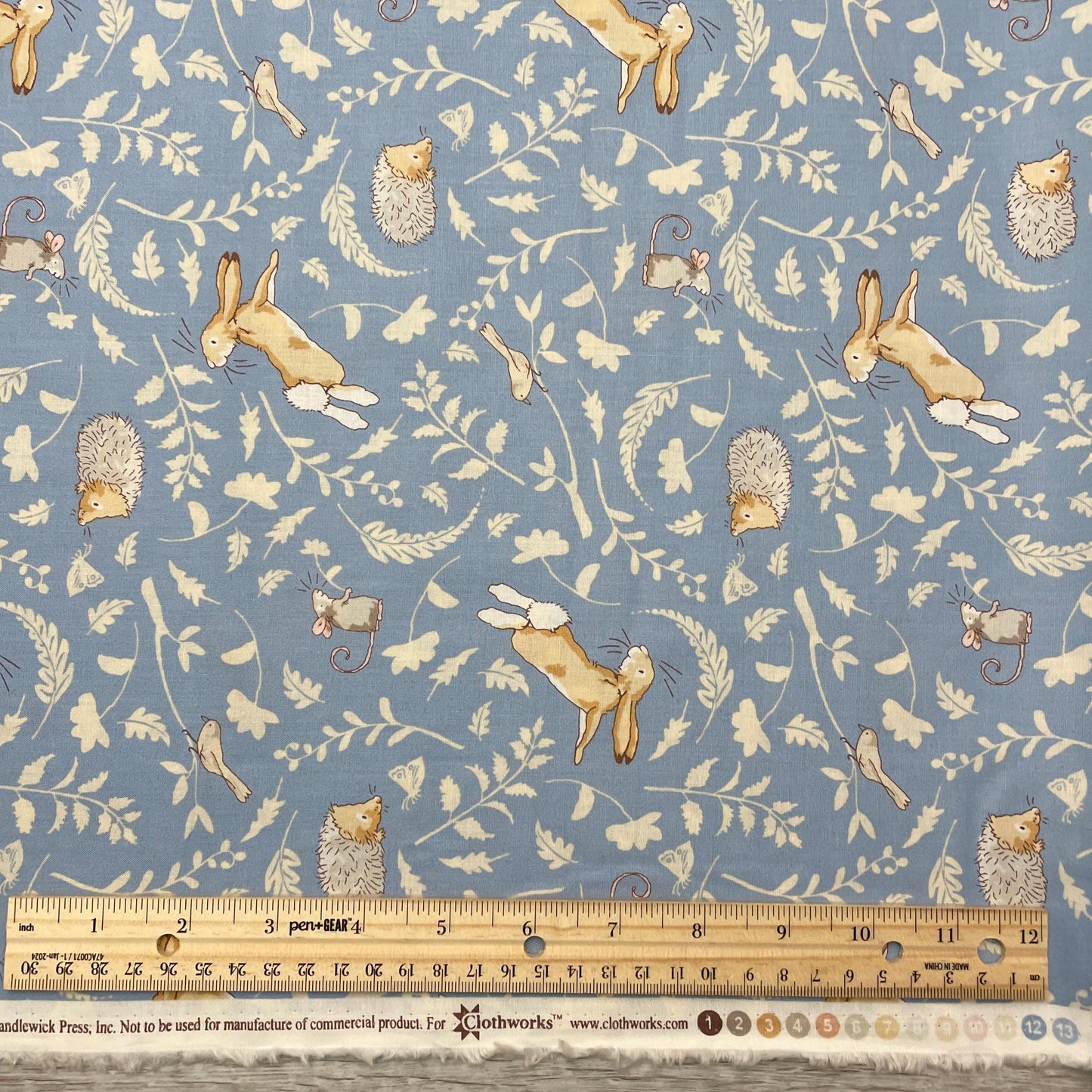 Baby fabric - Guess How Much I love you 2024 in Denim Blue by Anita Jeram for Clothworks - 100% cotton fabric