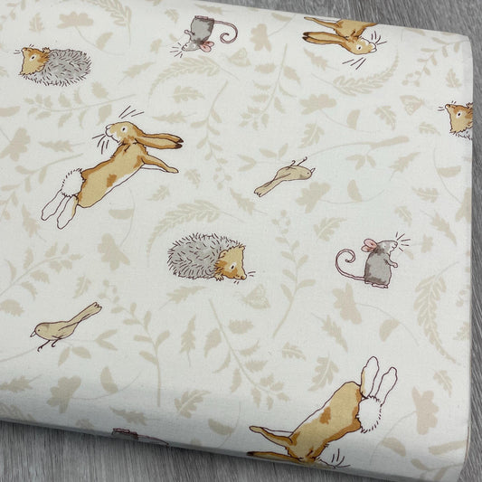 Baby fabric - Guess How Much I love you 2024 in White by Anita Jeram for Clothworks - 100% cotton fabric