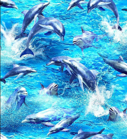 Dolphin fabric - Oasis - 100% Cotton - The Deep 59-7801