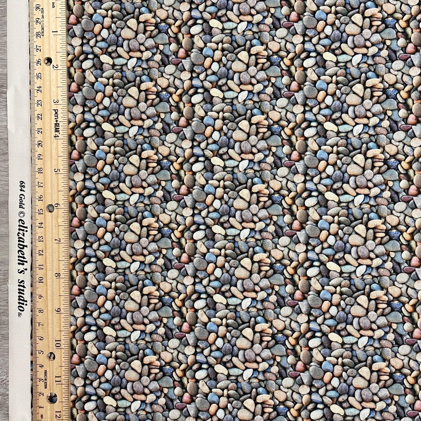 Stone fabric - Gold - Landscape Medley - Elizabeth's Studio