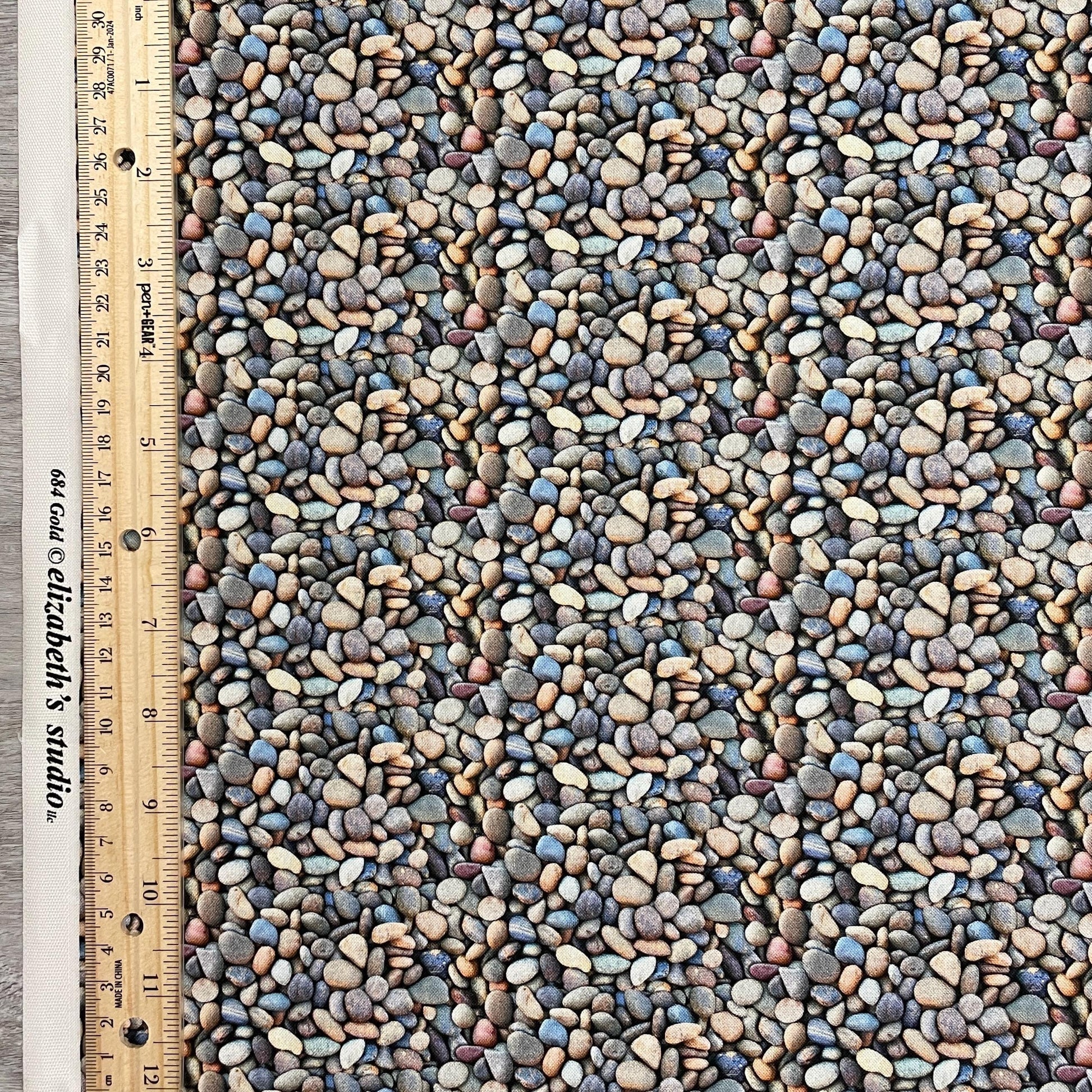 Stone fabric - Gold - Landscape Medley - Elizabeth's Studio