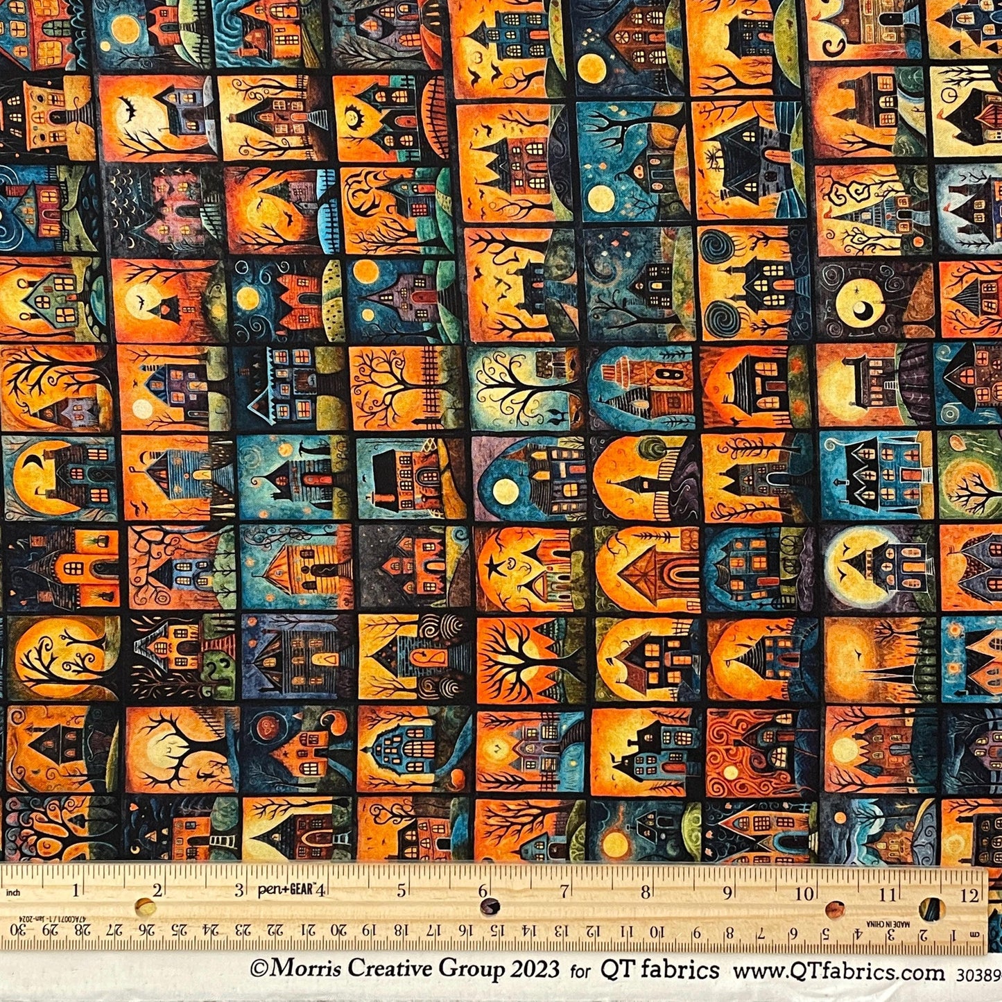 Halloween Fabric - Mini Haunted House Blocks - Creepin' It Real - QT Fabrics