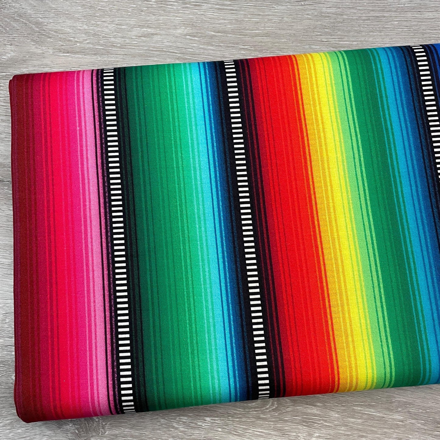 Mexican Blanket Stripe - Multicolor Day Of the Dead Material