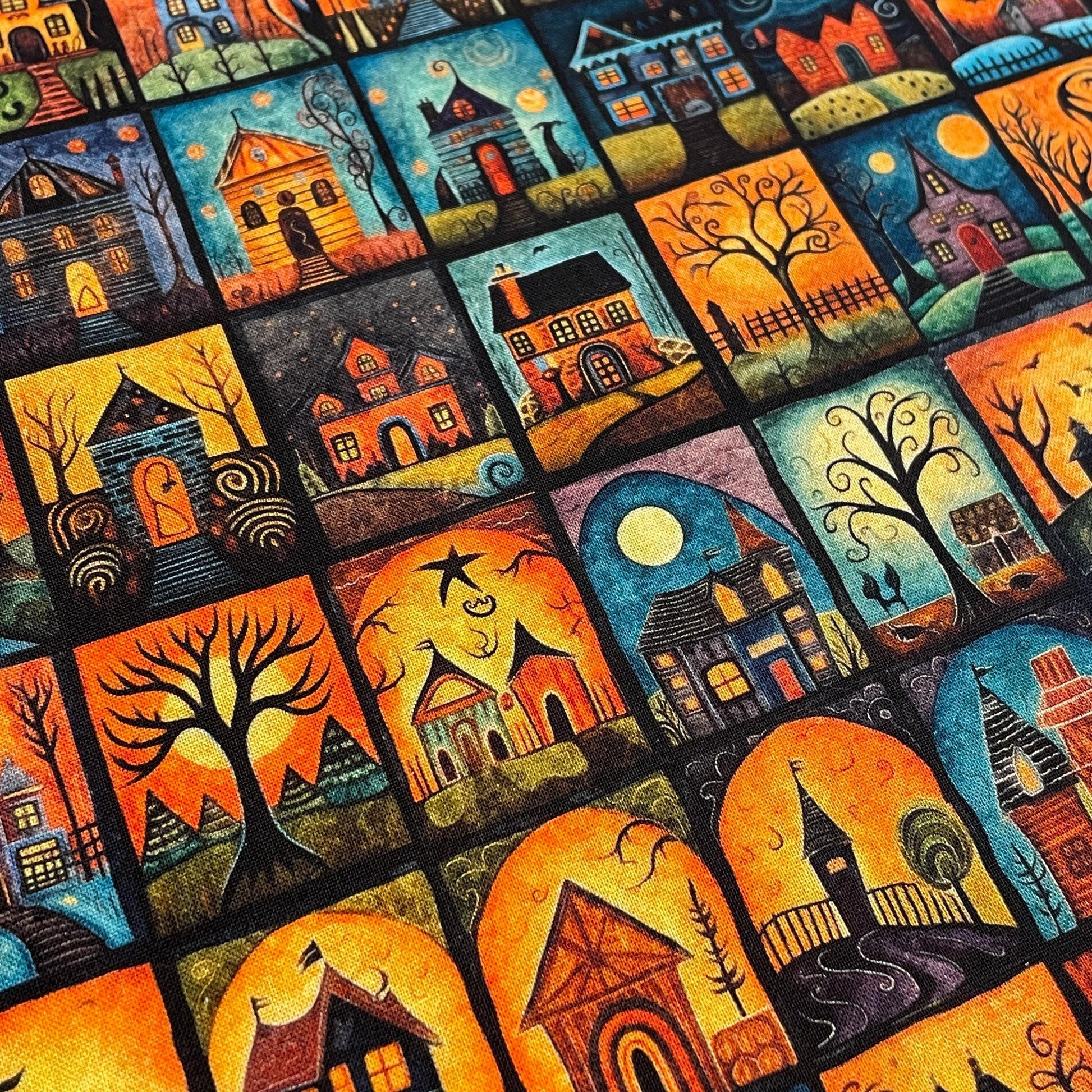 Halloween Fabric - Mini Haunted House Blocks - Creepin' It Real - QT Fabrics