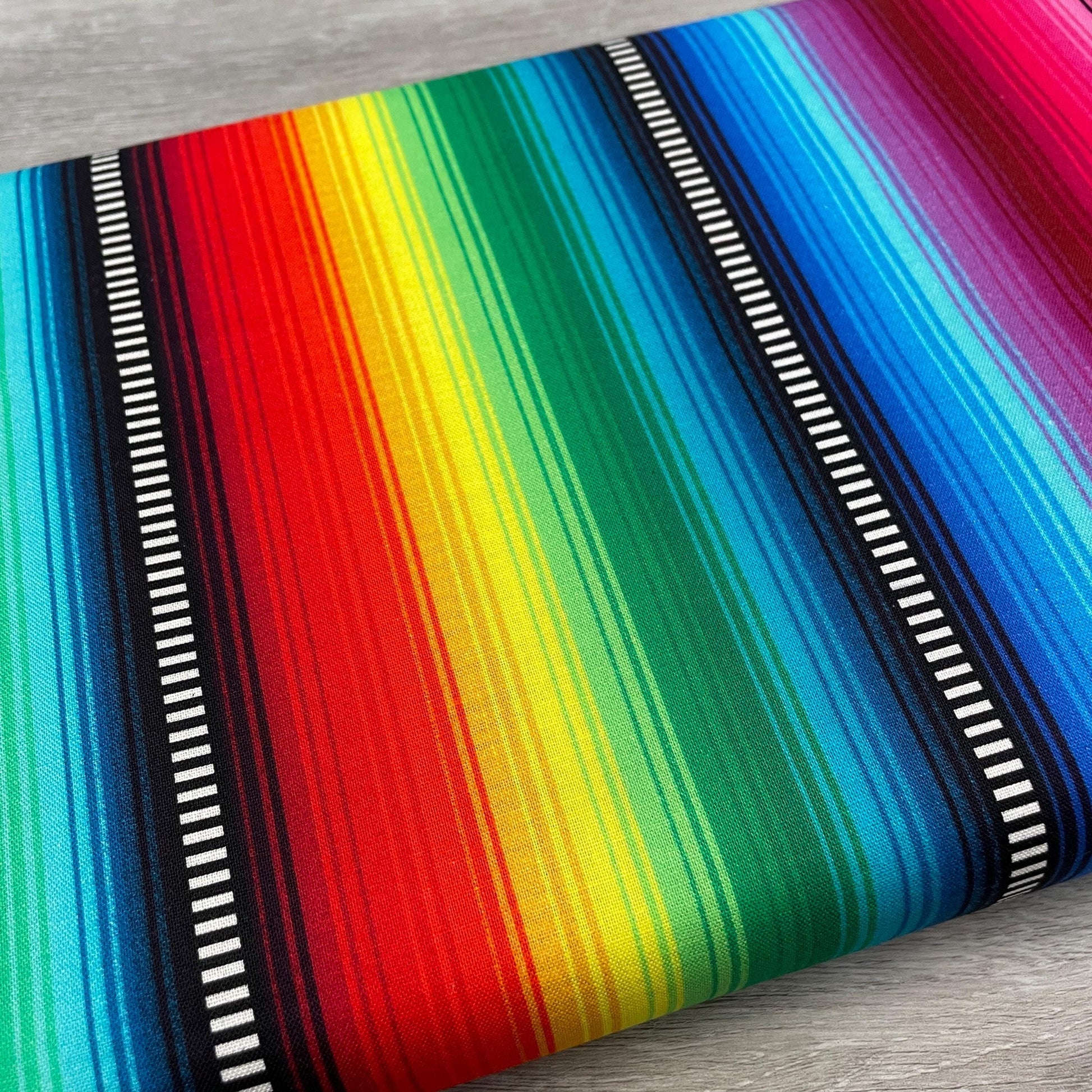 Mexican Blanket Stripe - Multicolor Day Of the Dead Material