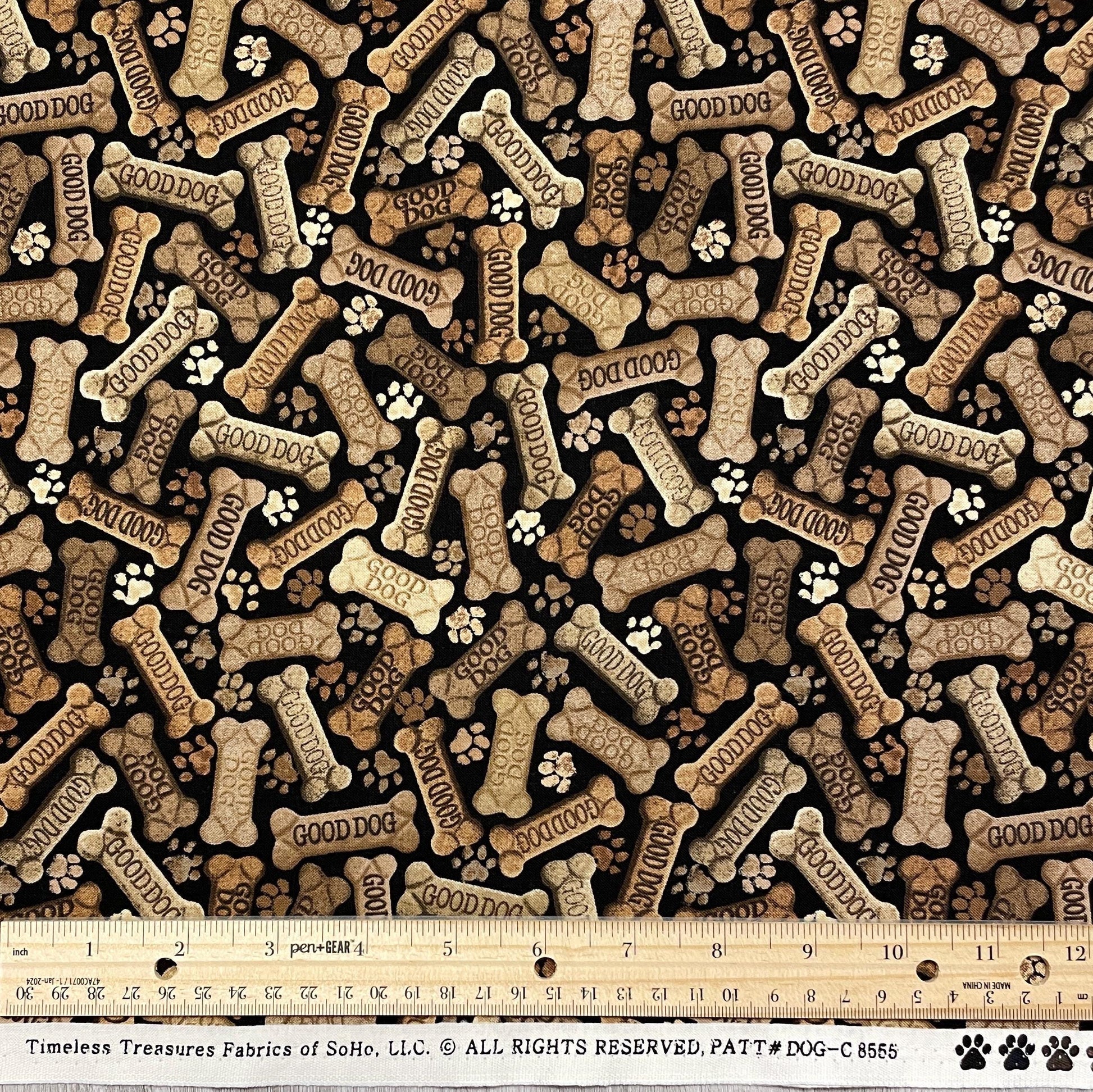 Tossed Dog Bone Fabric - Timeless Treasures