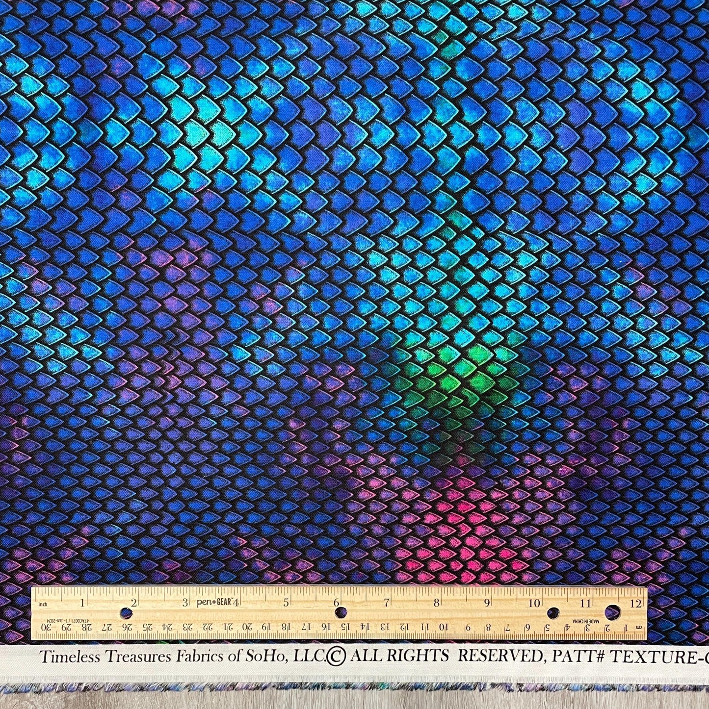 Dragon Scale Fabric - Timeless Treasures - 100% Cotton - Dragon's Lair Collection CD2443 Multi