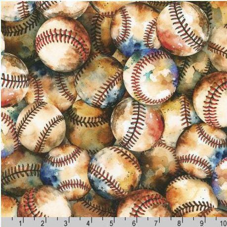 Baseball fabric - 100% Cotton - Robert Kaufman - Game Day Vintage - Sports