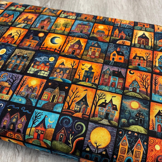 Halloween Fabric - Mini Haunted House Blocks - Creepin' It Real - QT Fabrics