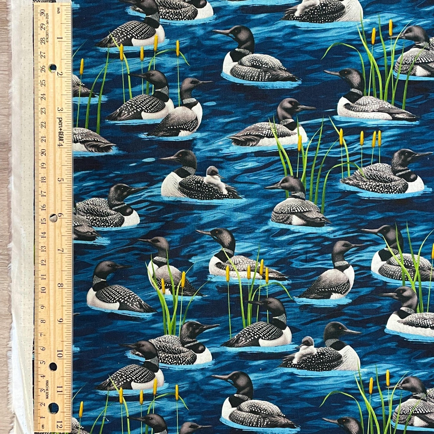 Loon Fabric - Timeless Treasures - Lake Life - 100% Cotton - Water Bird Fishing Outdoor Sports Hunting Migration
