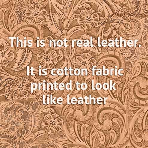 Tooled Leather COTTON Fabric - Caramel - Big Sky Country