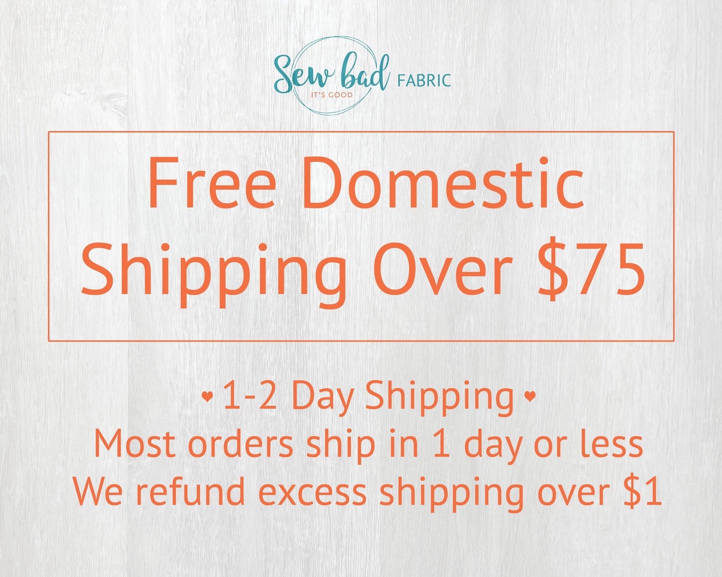 a sign advertising a free domestic shipping over $ 75