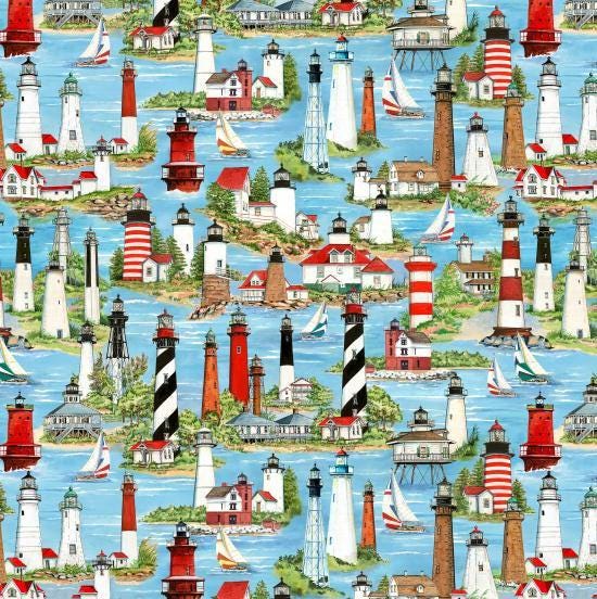 Lighthouse Fabric - Elizabeth's Studio