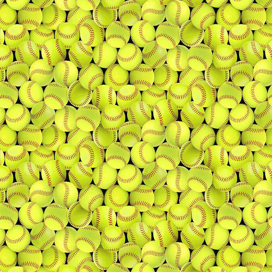Softball fabric - 100% Cotton Fabric - Timeless Treasures - SPORT-CD3632 YELLOW