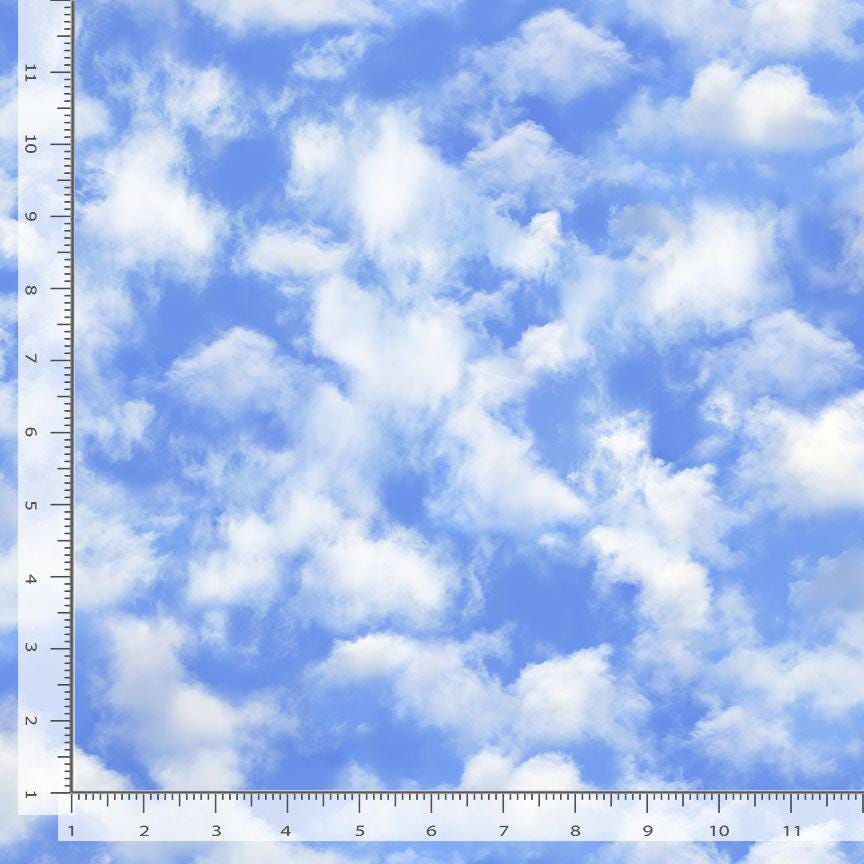 Blue Sky Fabric - Timeless Treasures - 100% Cotton - SKY-CD3837 BLUE - Clouds