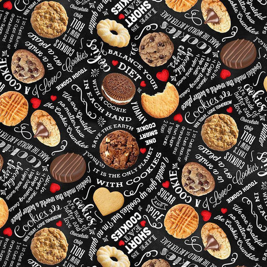 Smart Cookie Fabric - Timeless Treasures - 100% Cotton - Gail Cadden - food fabric - CD3334
