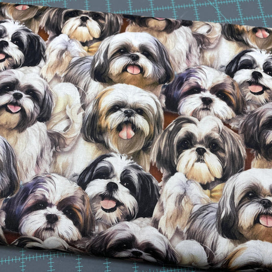 Shih Tzu fabric - Foust Exclusive Print - 100% Cotton