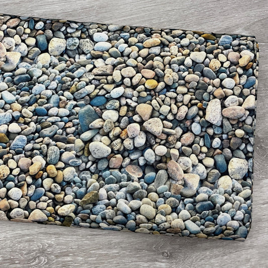On The Rocks Fabric - Windham - 100% Cotton - skipping stones beach rocks landscapes