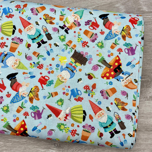 Garden Gnome fabric - Gnome Sweet Home - Timeless Treasures