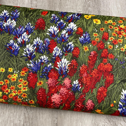 WildFlower Fabric - Michael Miller - 100% Cotton CX0400-MULT-D - Texas Wildflowers