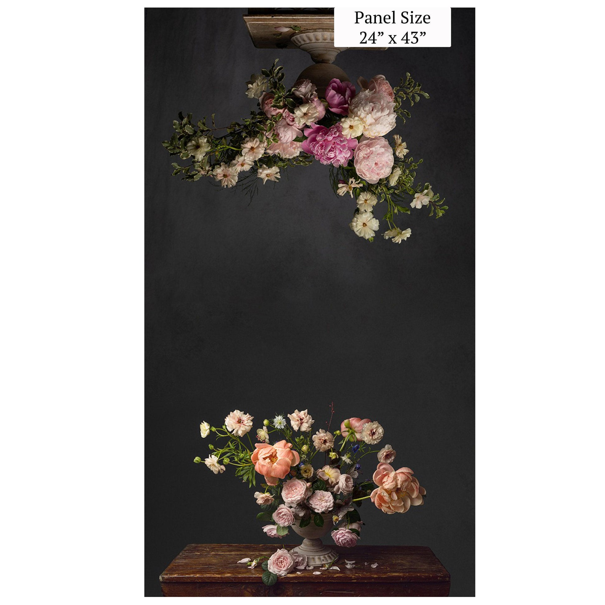 Floral Arrangement Duo Panel - 43 x 24" - Naturally Charmed - 100% cotton fabric - Digital print