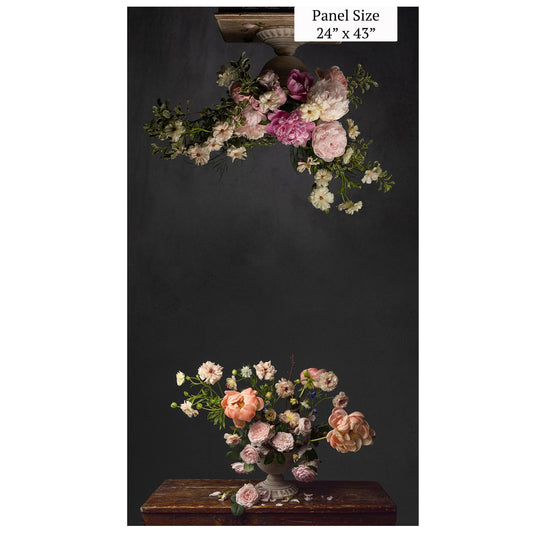 Floral Arrangement Duo Panel - 43 x 24" - Naturally Charmed - 100% cotton fabric - Digital print