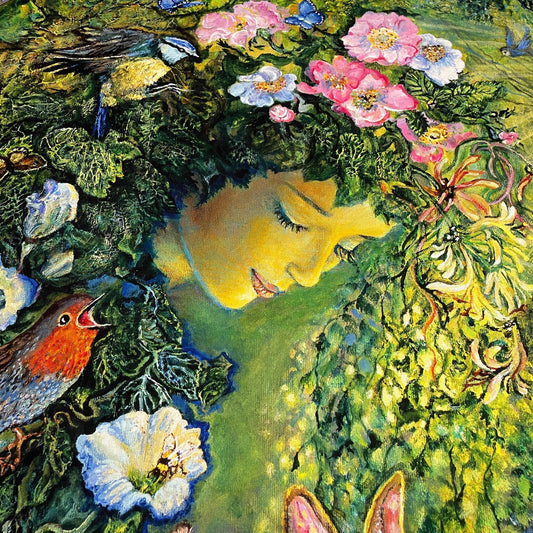 Josephine Wall Fabric Panel - Measures 36" x 42" - 3 Wishes Fabric - Love Is All Around - Nature Animals