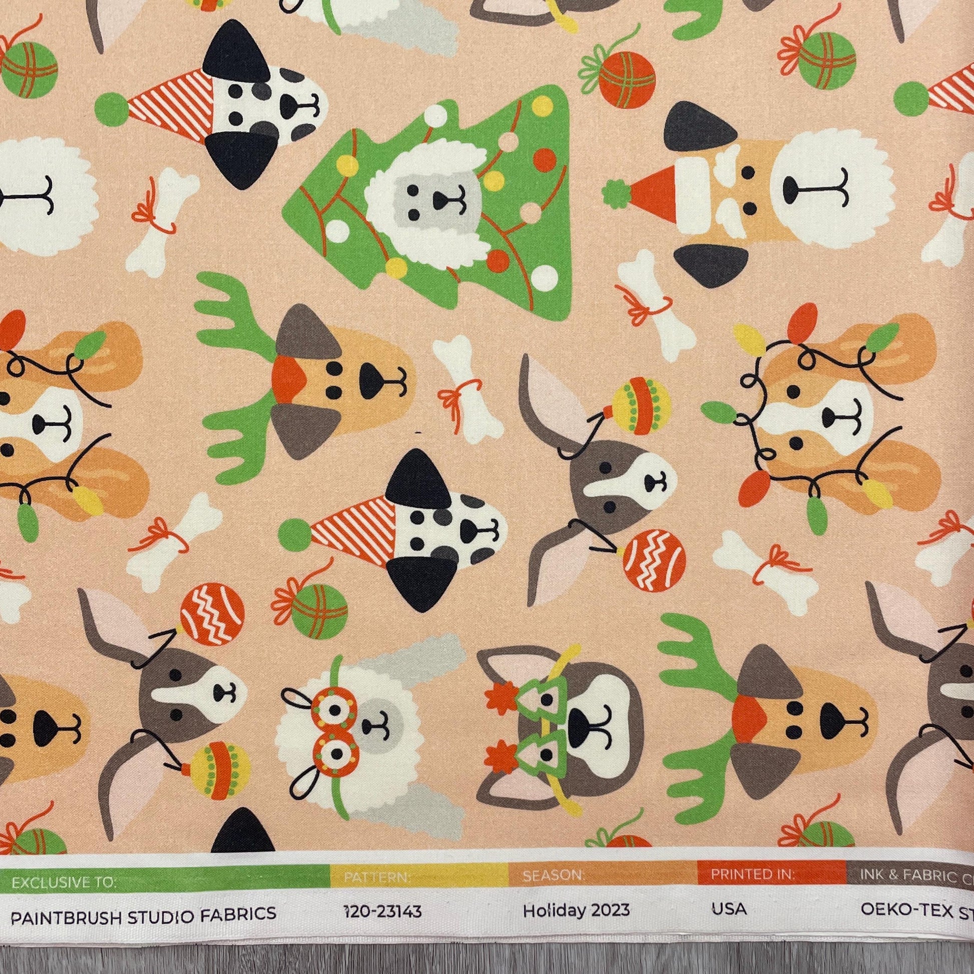 Christmas Dog Fabric - Dog Masquerade