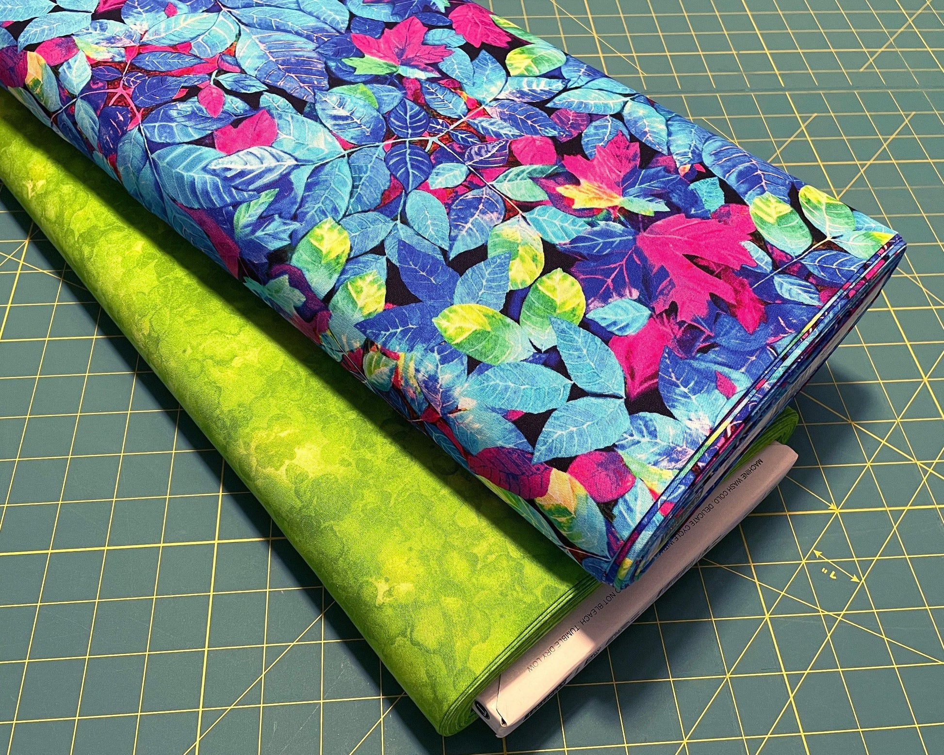 Electric Colors Fall Leaves Fabric - Nature&#39;s Glow by Timeless Treasures -100% Cotton- Multicolor leaf vibrant nature theme - Ships NEXT DAY