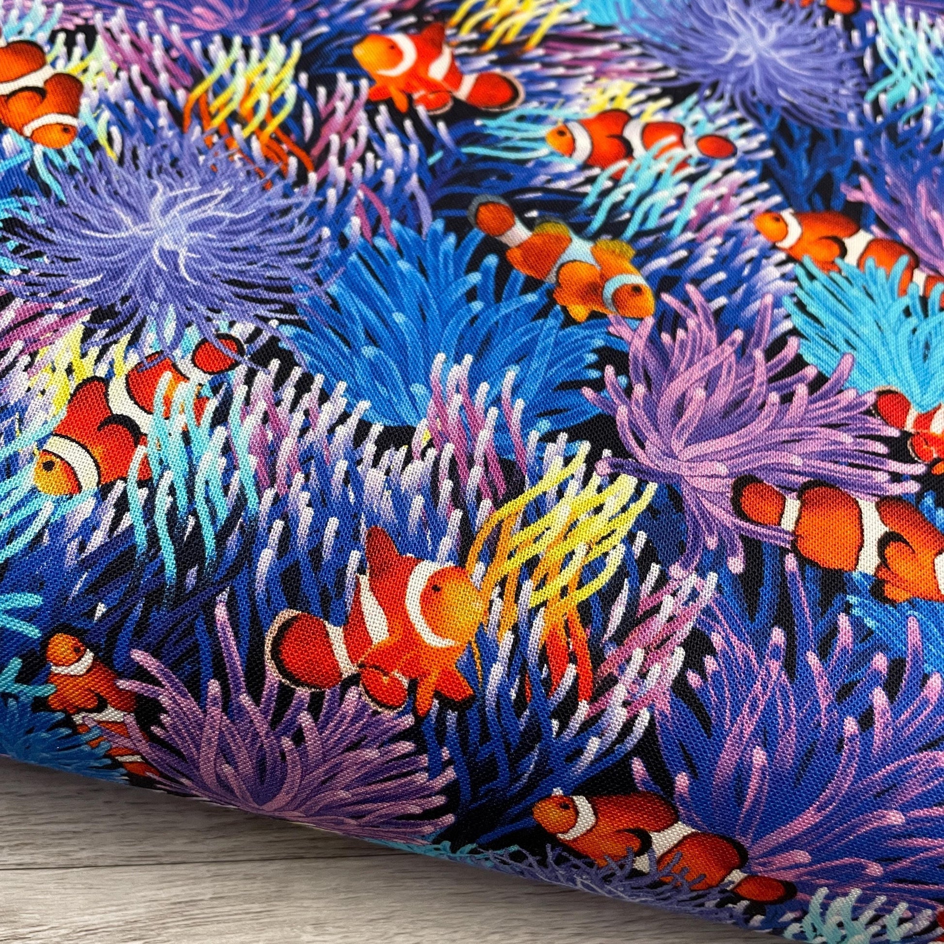 Clown Fish Fabric - Timeless Treasures - Ocean Life - 100% Cotton - Beach Quilt Sea Anemone Coral Reef