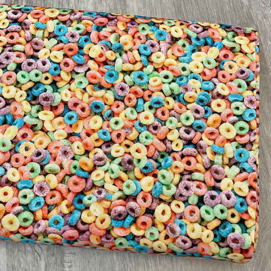 Fruity Cereal Fabric - Timeless Treasures - 100% Cotton - What's for Breakfast? - Food Pastel Rainbow