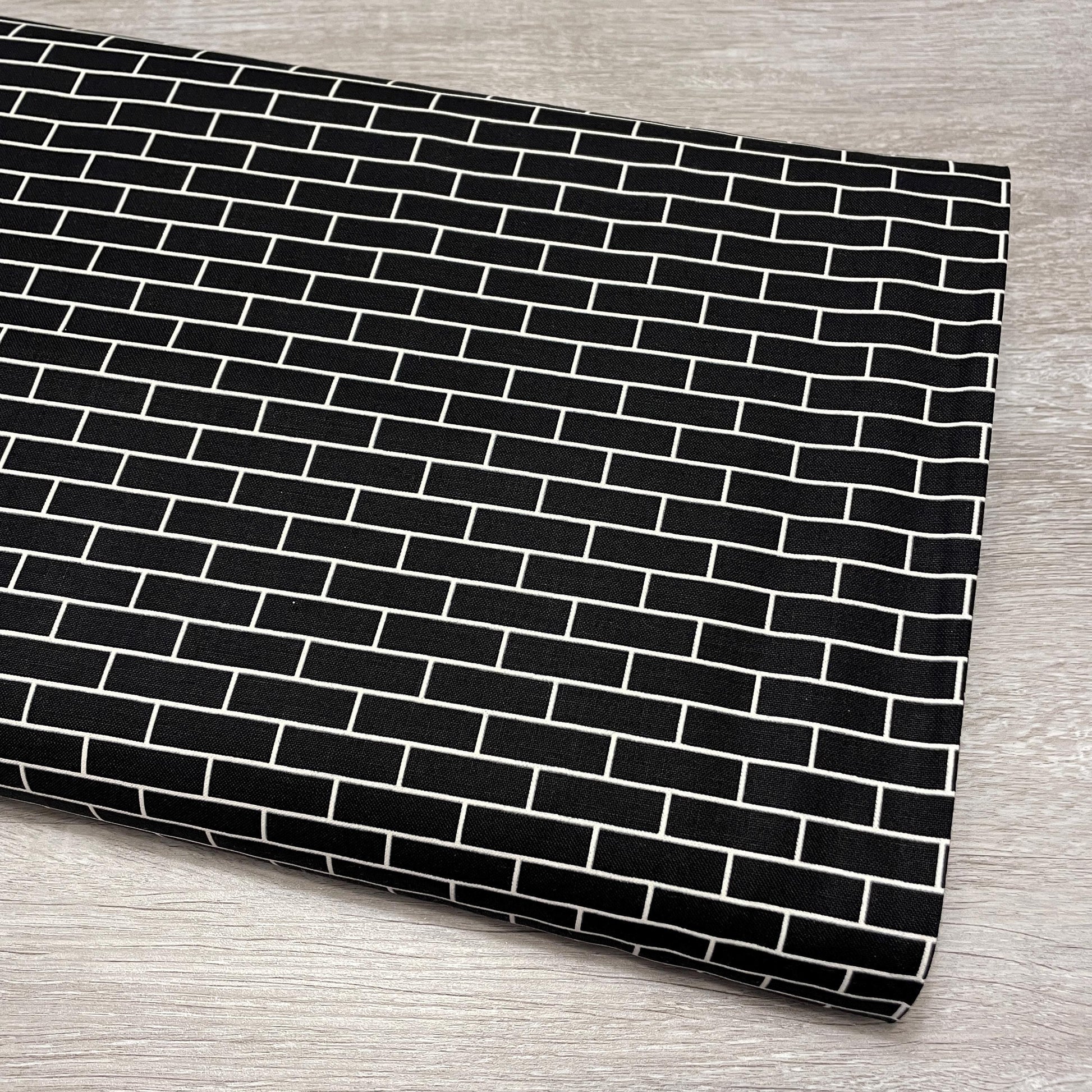 Black Tile fabric - Glows in the dark - Brick By Brick