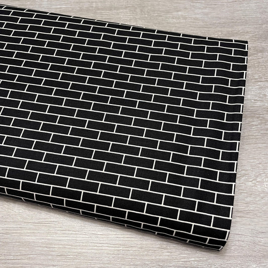 Black Tile fabric - Glows in the dark - Brick By Brick